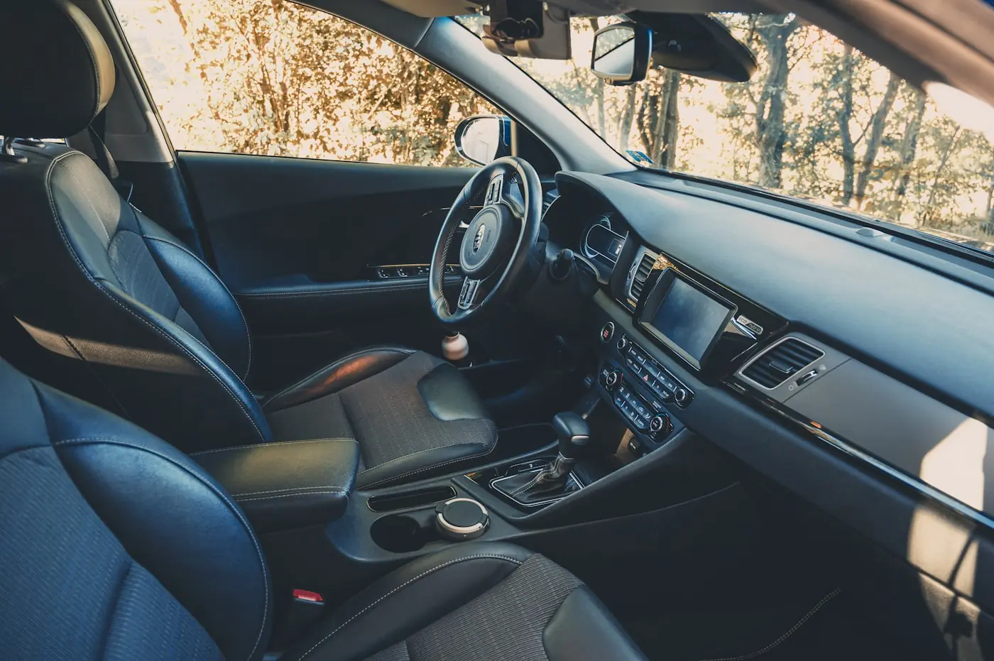 The centre console and dashboard of a car, where an ignition interlock handset is mounted